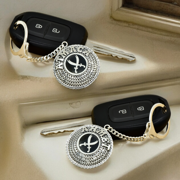 Gümüş Hz Ali Zülfikar Kılıçlı İsimli Anahtarlık