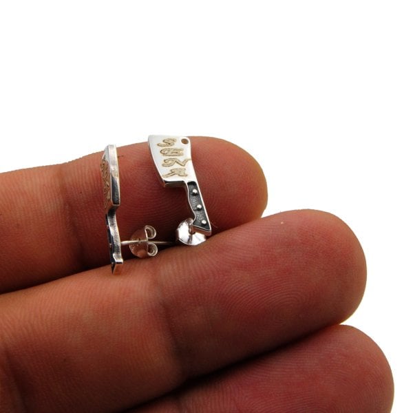 Gümüş İsimli Bıçak Satır Küpe