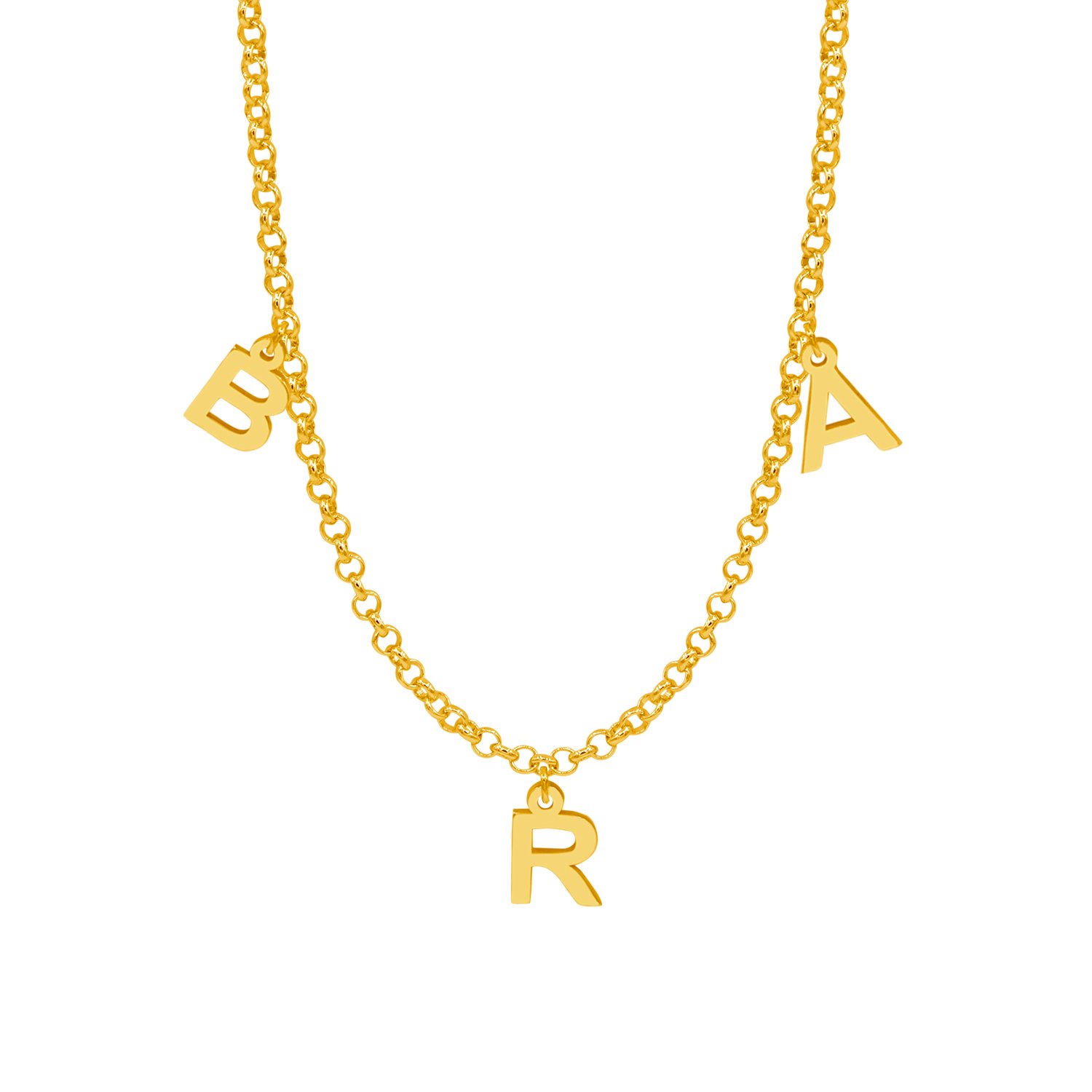 Gümüş Sade Harf Sallantılı İsimli Kolye