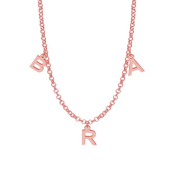 Gümüş Sade Harf Sallantılı İsimli Kolye