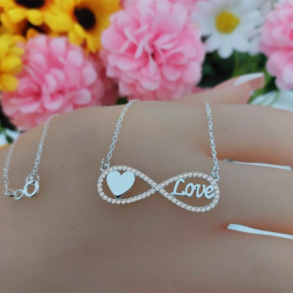 Gümüş Sonsuzluk Love Kolye
