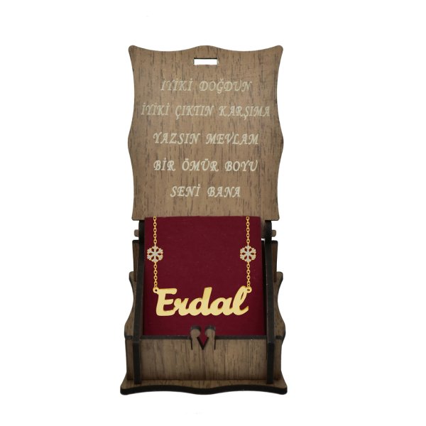 Gümüş Zinciri Çift Kar Tanesi İsimli Kolye