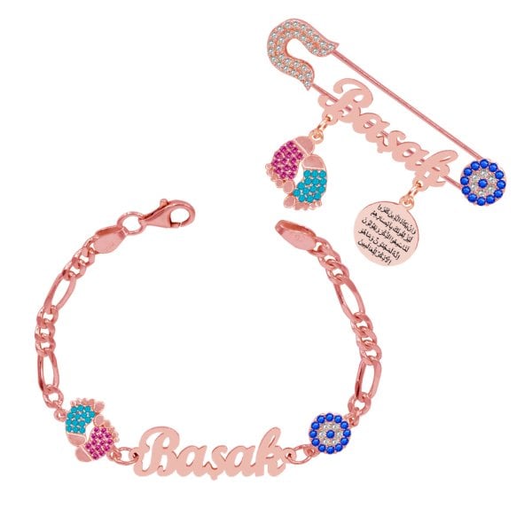 Gümüş Patikli İsimli Bebek İğnesi Künyesi