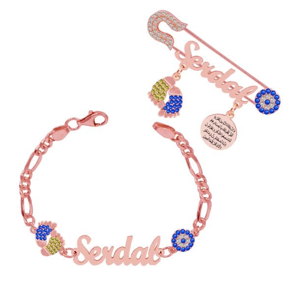 Gümüş İsimli Bebek İğnesi Künyesi