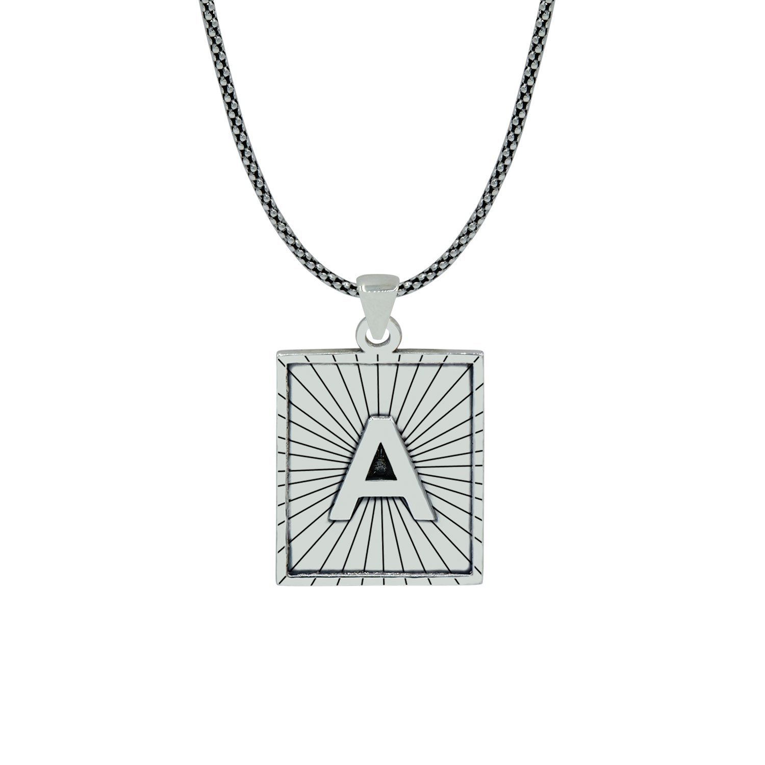 Gümüş Özel Tasarım Harfli Erkek Kolye