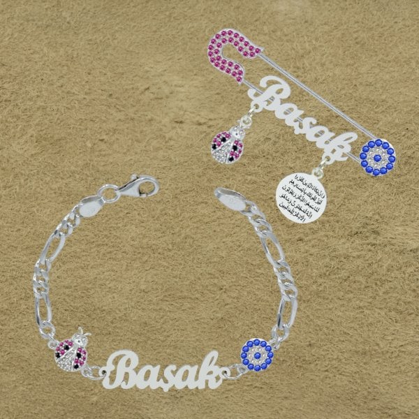 Gümüş İsimli Kız Çocuk Künyesi İğnesi