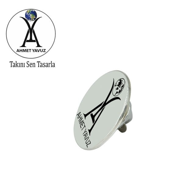 Gümüş Kişiye Özel Firma Logolu Rozet