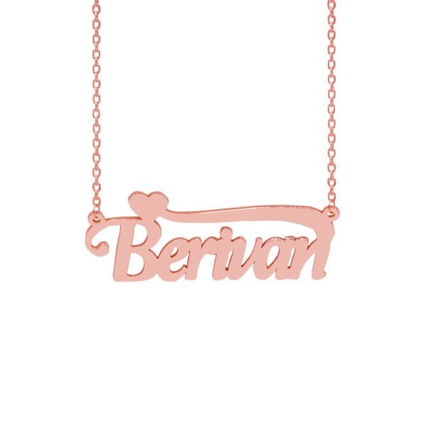 Gümüş Kişiye Özel Tasarım Kalpli İsimli Kolye