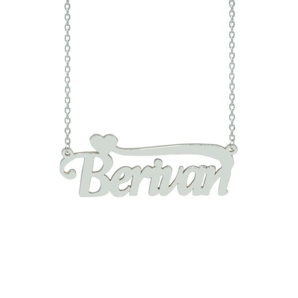 Gümüş Kişiye Özel Tasarım Kalpli İsimli Kolye