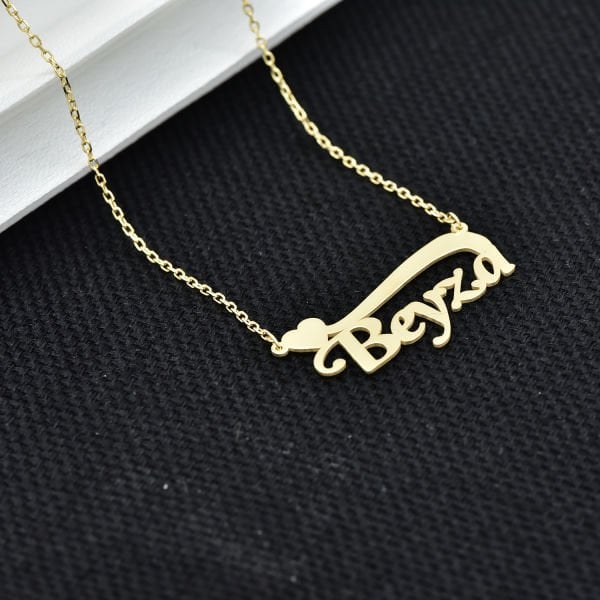 Gümüş Kişiye Özel Tasarım Kalpli İsimli Kolye