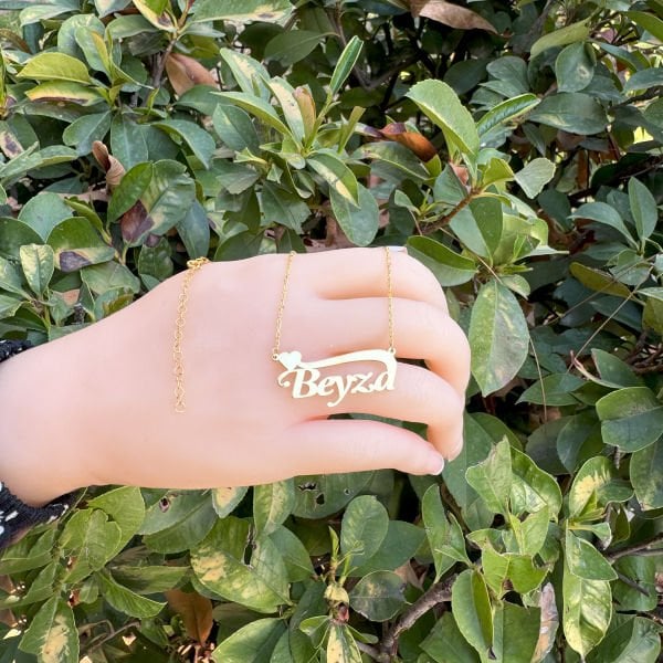 Gümüş Kişiye Özel Tasarım Kalpli İsimli Kolye