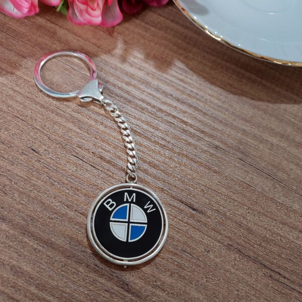 Gümüş Mineli BMW Logolu İsimli Anahtarlık
