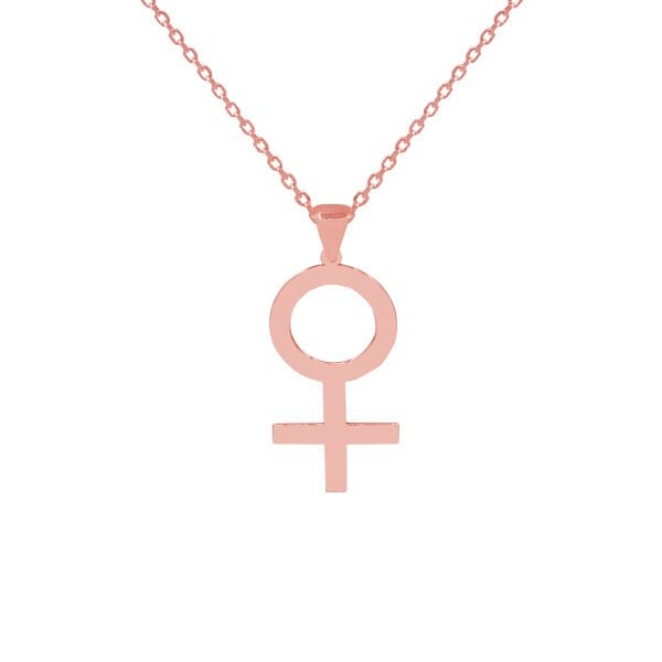 Gümüş Kadın Sembolü Venüs Kolye