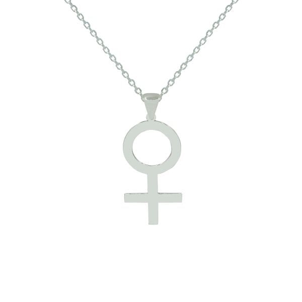 Gümüş Kadın Sembolü Venüs Kolye