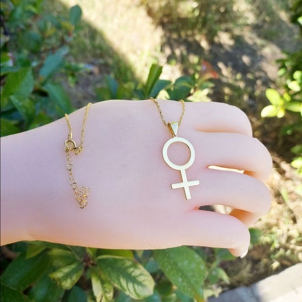 Gümüş Kadın Sembolü Venüs Kolye