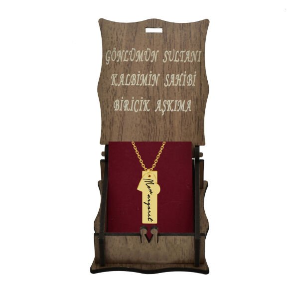 Gümüş Plaka Kalpli İsimli Kolye