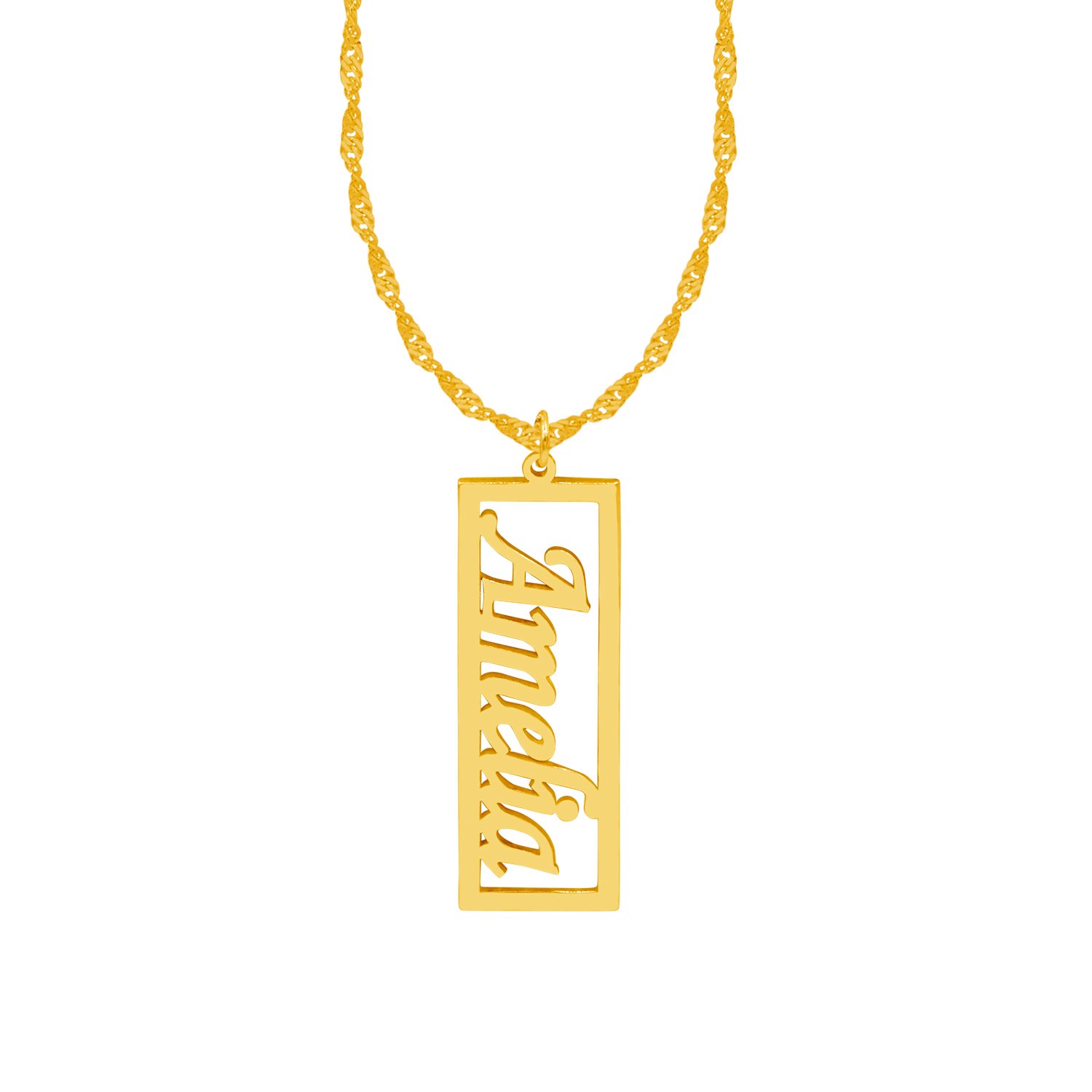 Gümüş Özel Tasarım Plaka İsimli Kolye