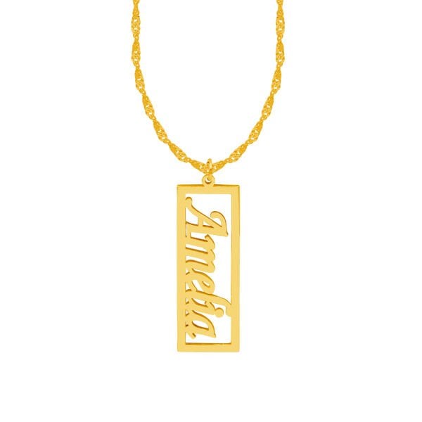 Gümüş Özel Tasarım Plaka İsimli Kolye