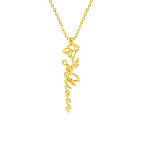 Gümüş Ocak Ayı Doğum Çiçeği İsimli Kolye