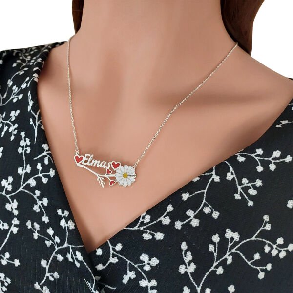 Gümüş Papatya İsimli Kolye