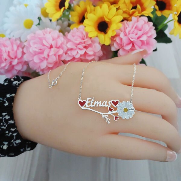 Gümüş Papatya İsimli Kolye