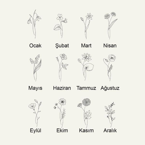 Gümüş Nisan Ayı Doğum Çiçeği İsimli Kolye
