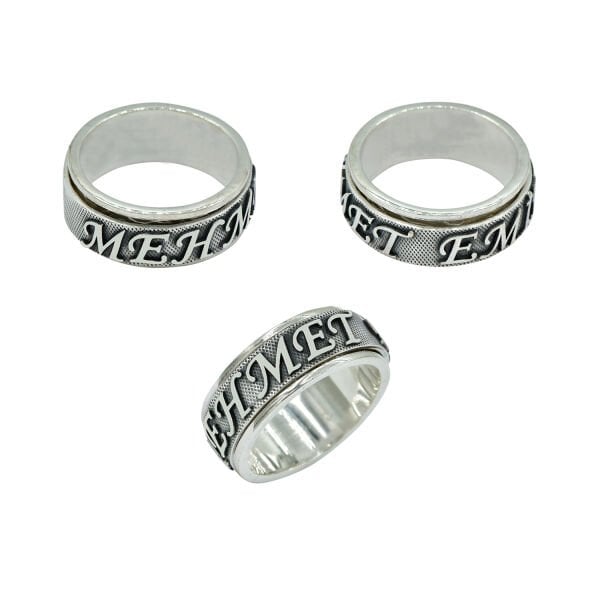 Gümüş Kişiye Özel Stres İsimli Yüzük