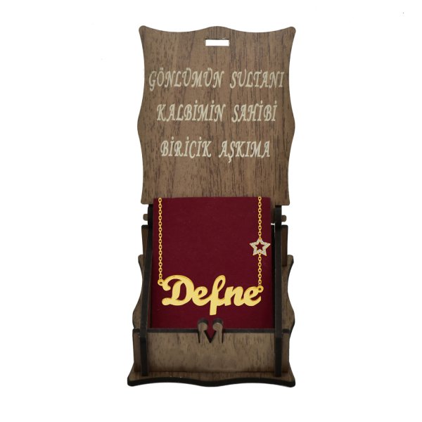 Gümüş Taşlı Yıldız İsimli Kolye