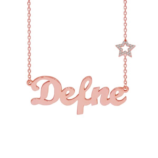 Gümüş Taşlı Yıldız İsimli Kolye