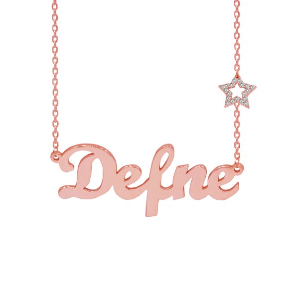 Gümüş Taşlı Yıldız İsimli Kolye