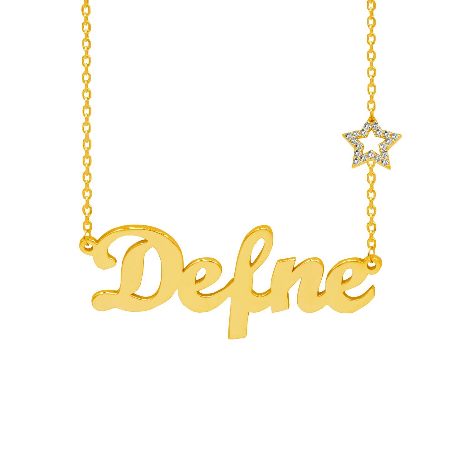 Gümüş Taşlı Yıldız İsimli Kolye