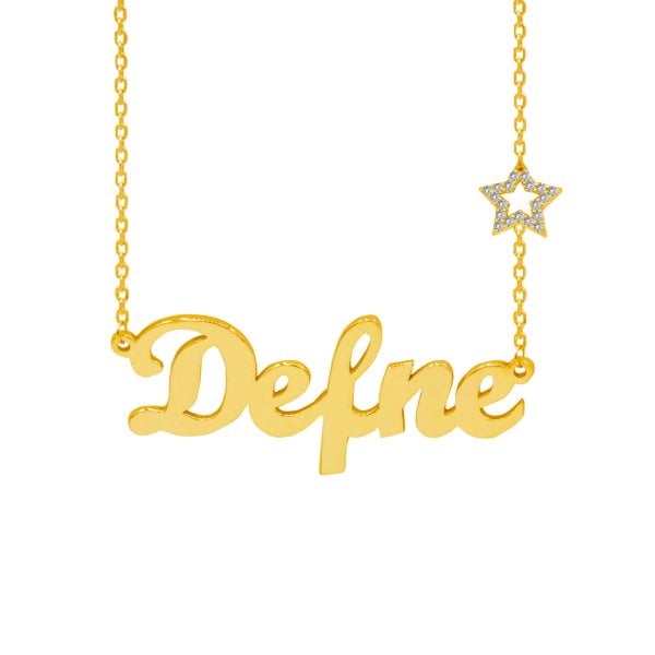 Gümüş Taşlı Yıldız İsimli Kolye