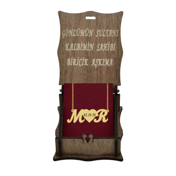 Gümüş Kalp Tasarımlı Harfli Kolye