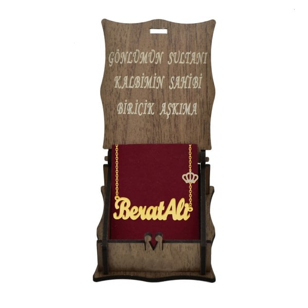 Gümüş Kral Taçlı İsimli Kolye