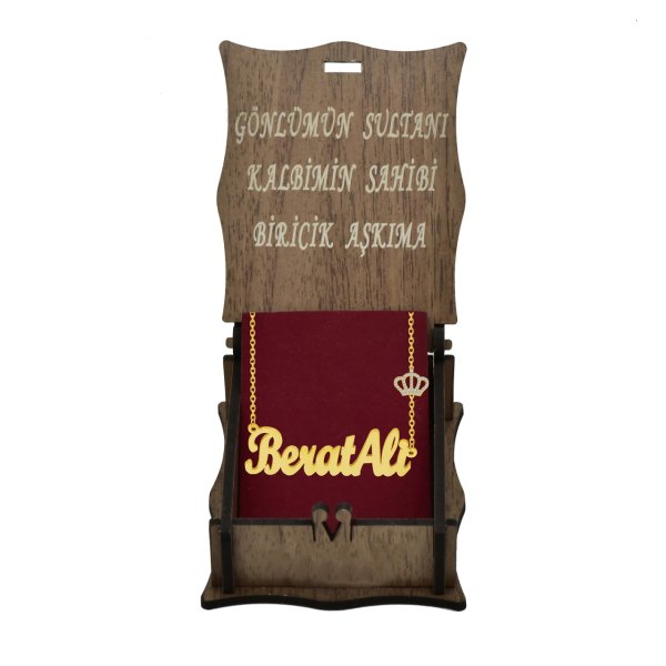 Gümüş Kral Taçlı İsimli Kolye