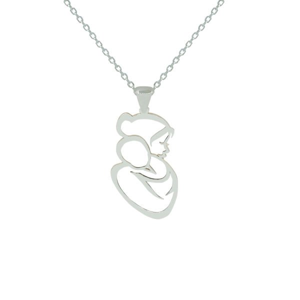 Gümüş Anne Bebek Kolye