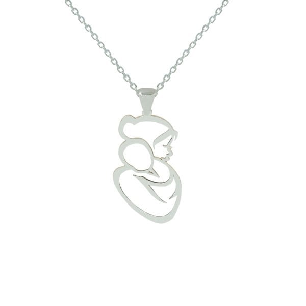 Gümüş Anne Bebek Kolye