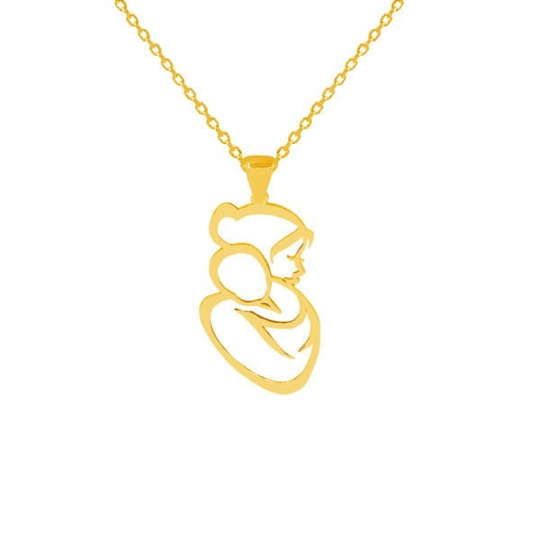 Gümüş Anne Bebek Kolye