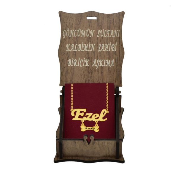 Gümüş Kişiye Özel Kemik Tasarımlı İsimli Kolye