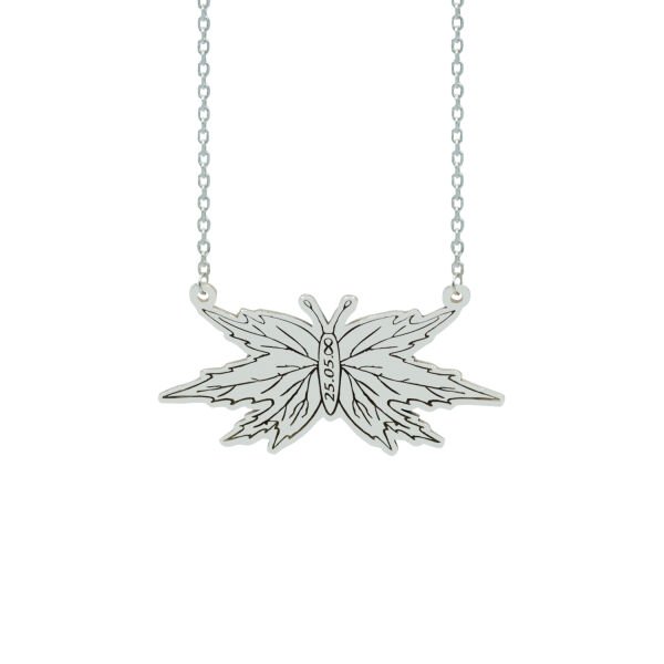 Gümüş Kelebekli İsimli Kolye