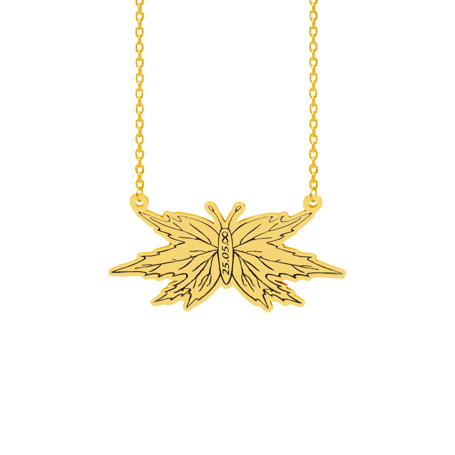 Gümüş Kelebekli İsimli Kolye