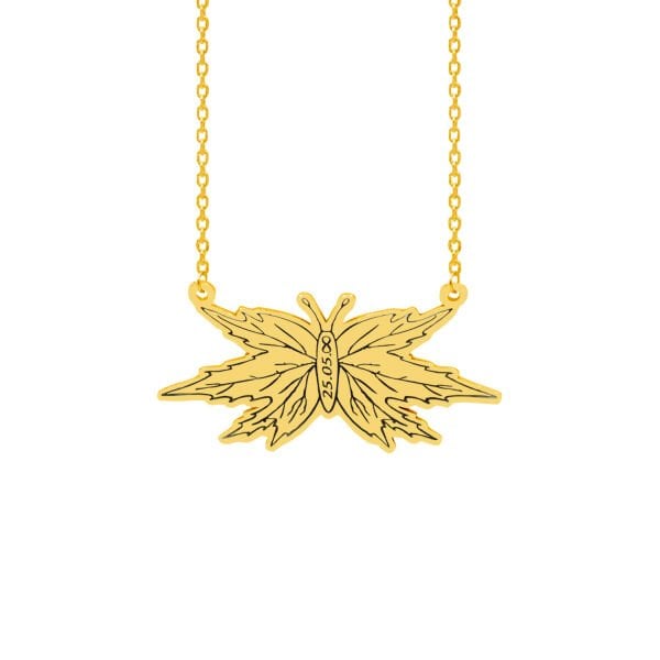 Gümüş Kelebekli İsimli Kolye