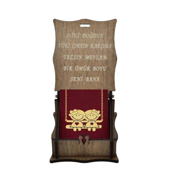 Gümüş Kız Kardeş Tasarımlı Çöp Aile İsimli Kolye