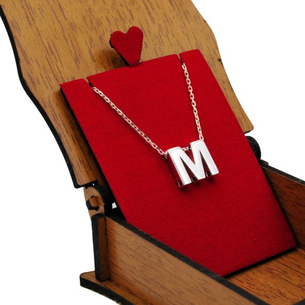 Gümüş Kişiye Özel Küçük Harfli Kolye