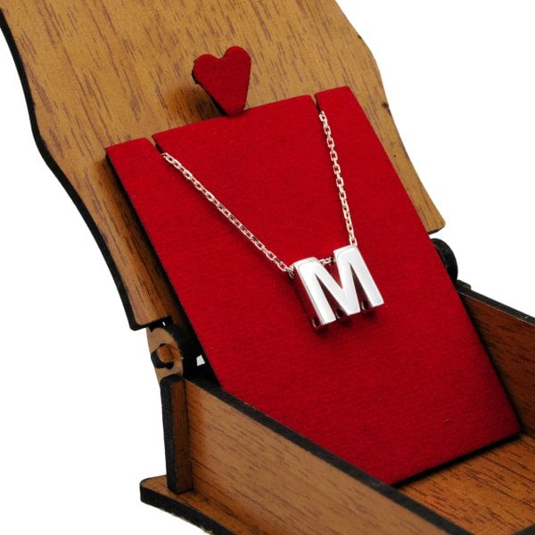 Gümüş Kişiye Özel Küçük Harfli Kolye