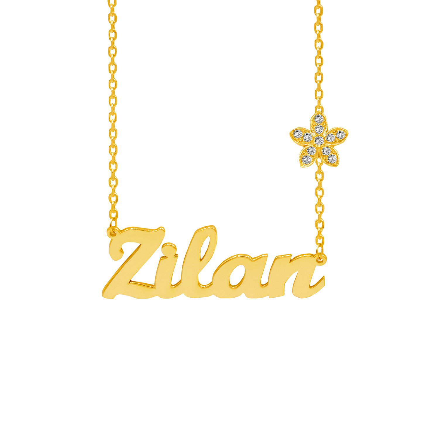 Gümüş Taşlı Papatya İsimli Kolye