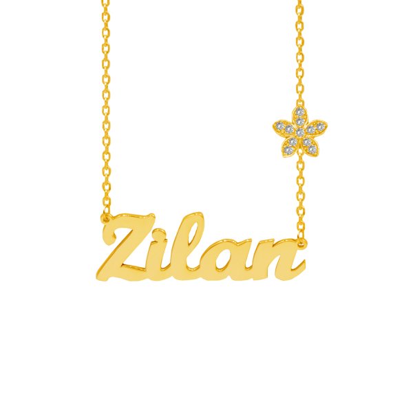 Gümüş Taşlı Papatya İsimli Kolye