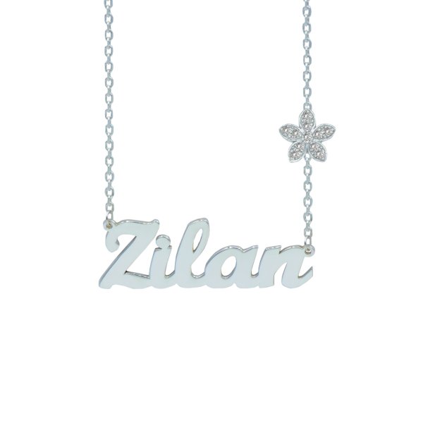 Gümüş Taşlı Papatya İsimli Kolye