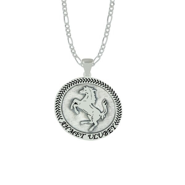 Gümüş At Başı Tasarımlı Kolye