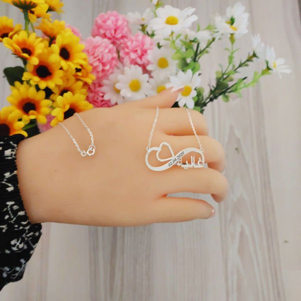 Gümüş Arapça Sonsuzluk İsimli Kolye